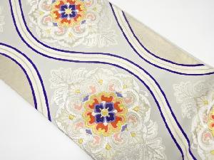 アンティーク　立涌に菱華紋織り出し袋帯（材料）